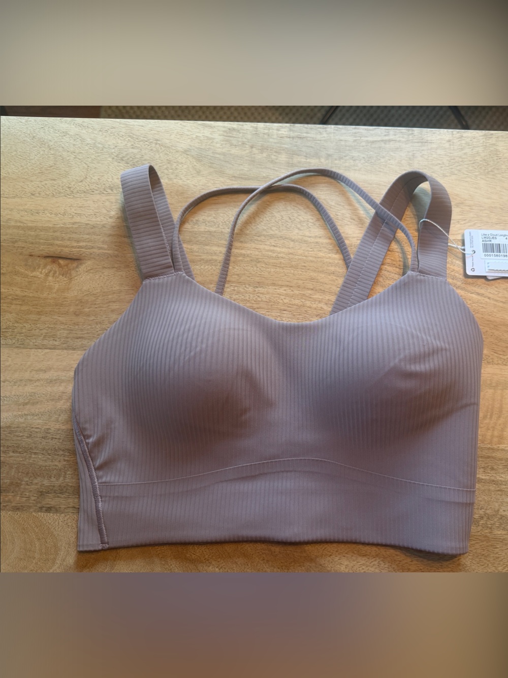 NWT lululemon athletica Ribbed Longline Sports Bra in Mauve Taupe